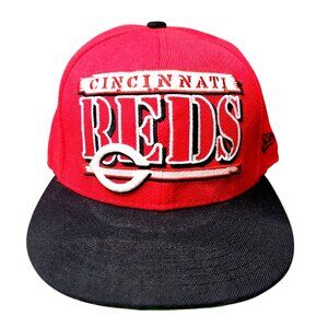 New Era Cincinnati Reds Snapback Hat Red Black MLB Genuine Merch Adjustable Cap